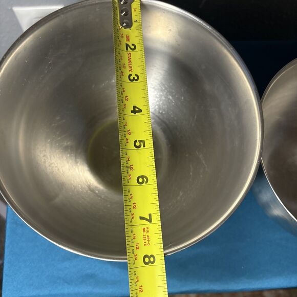 Nesting Mixing Bowls Set of 3 Metal with thumb rings 8”, 7” & 5.5” - Picture 12 of 16